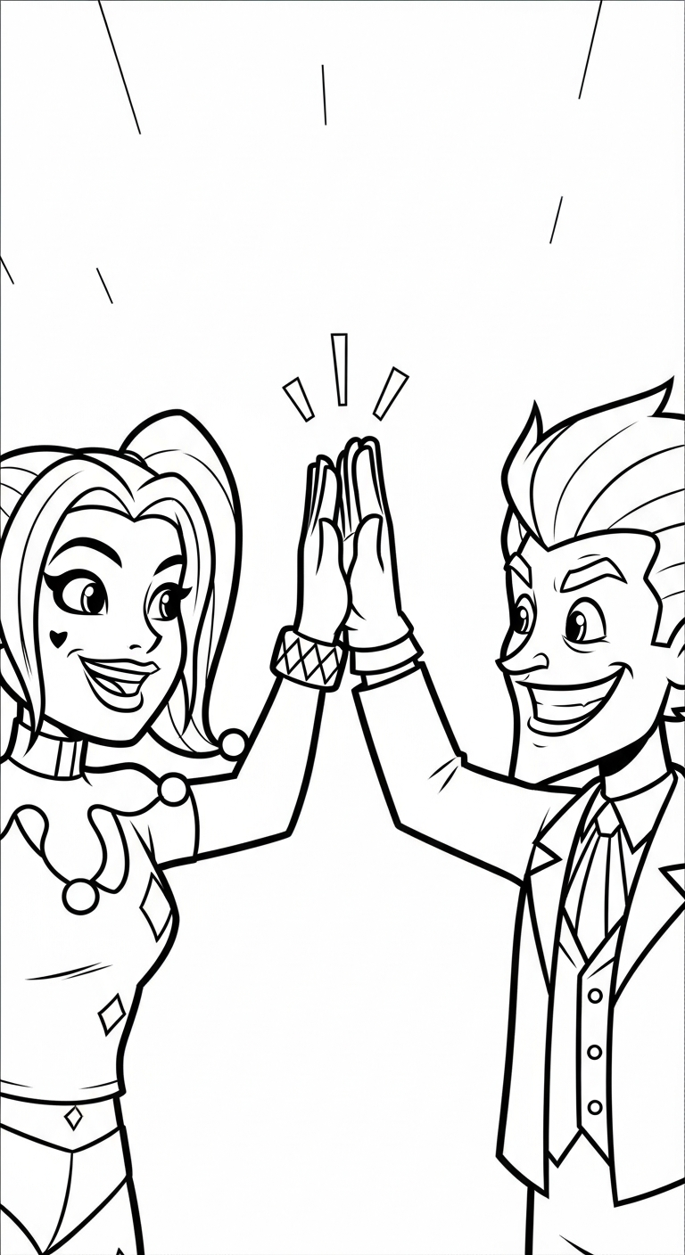 coloriage Harley Quinn updated d'enfant a imprimer