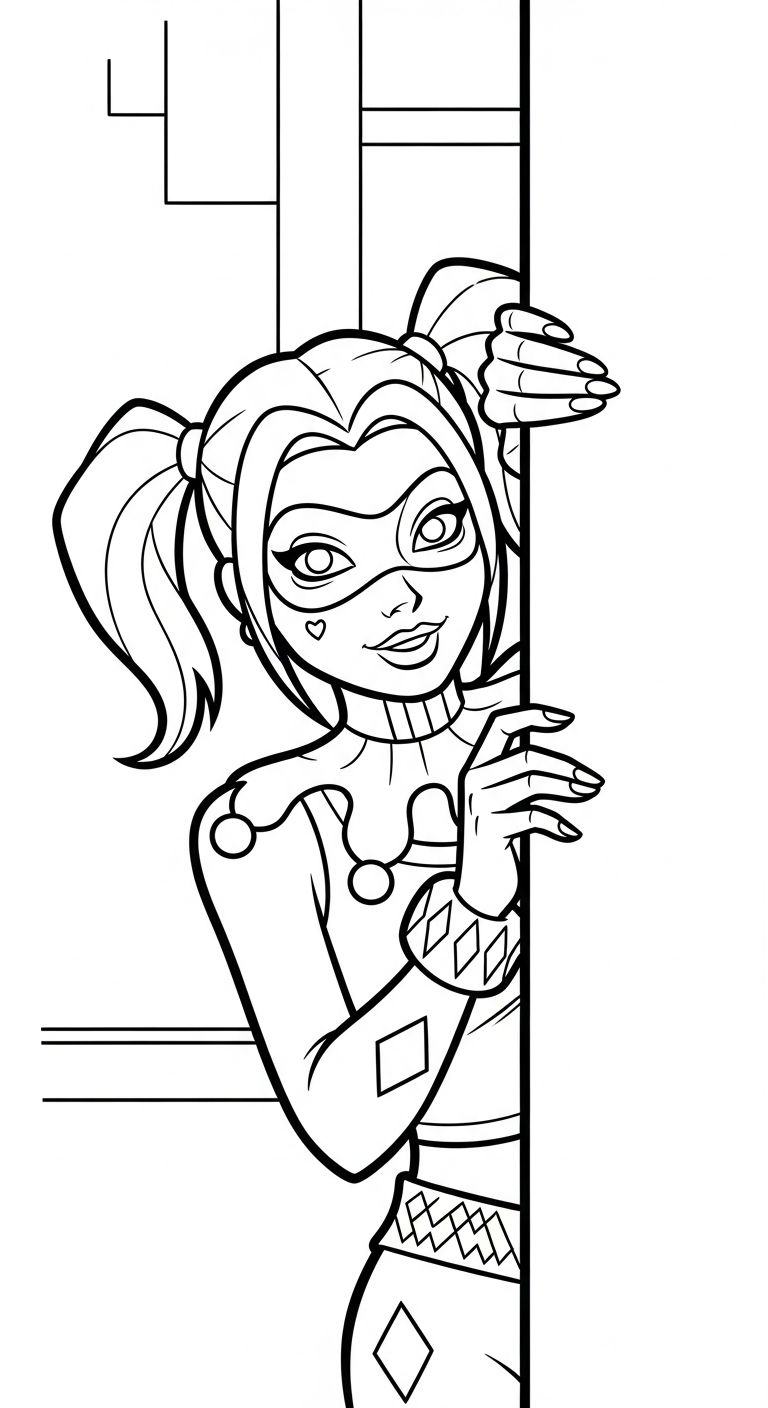 coloriage Harley Quinn updated pour enfants a imprimer