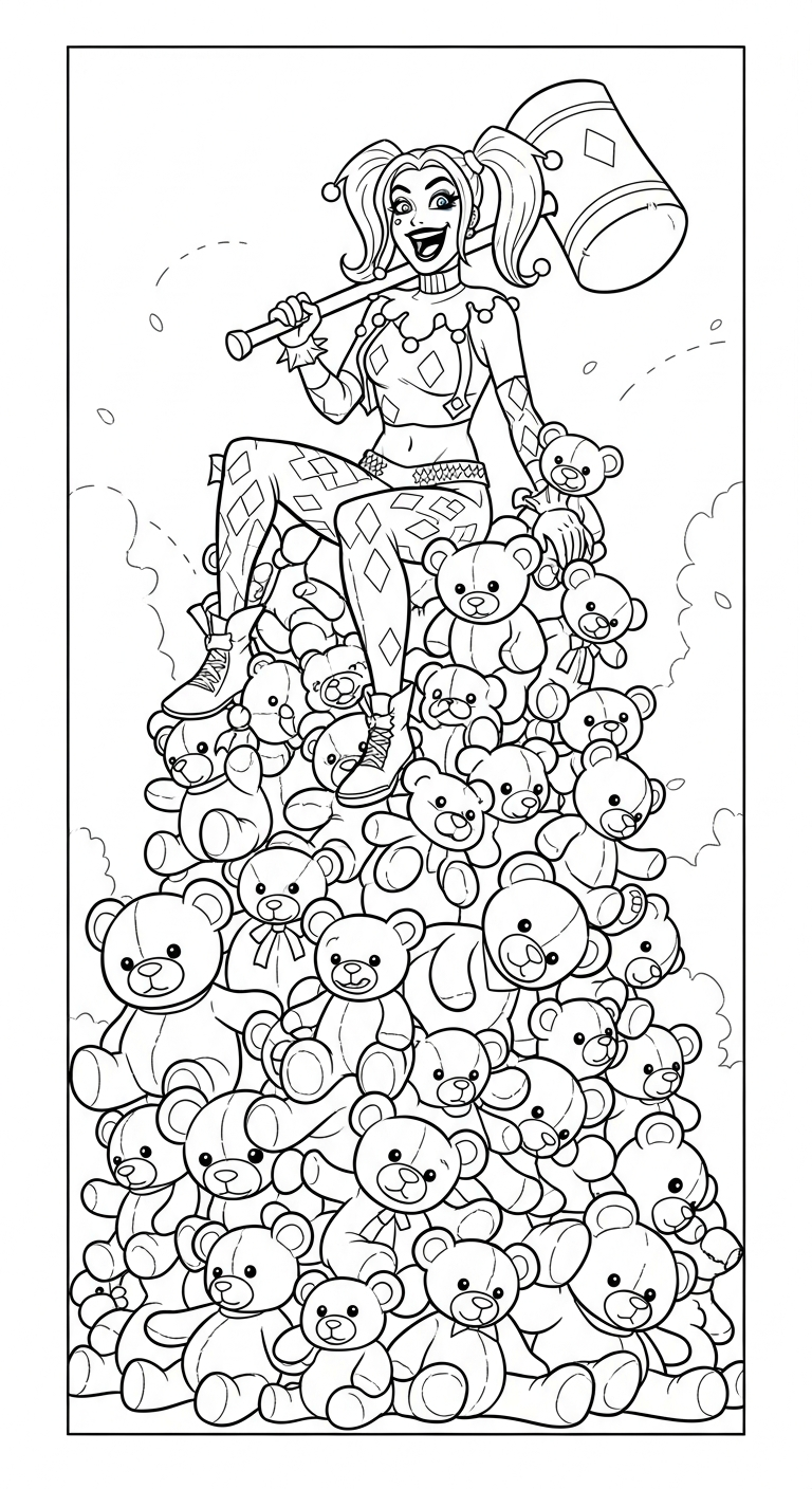 coloriage Harley Quinn updated gratuit a imprimer 1