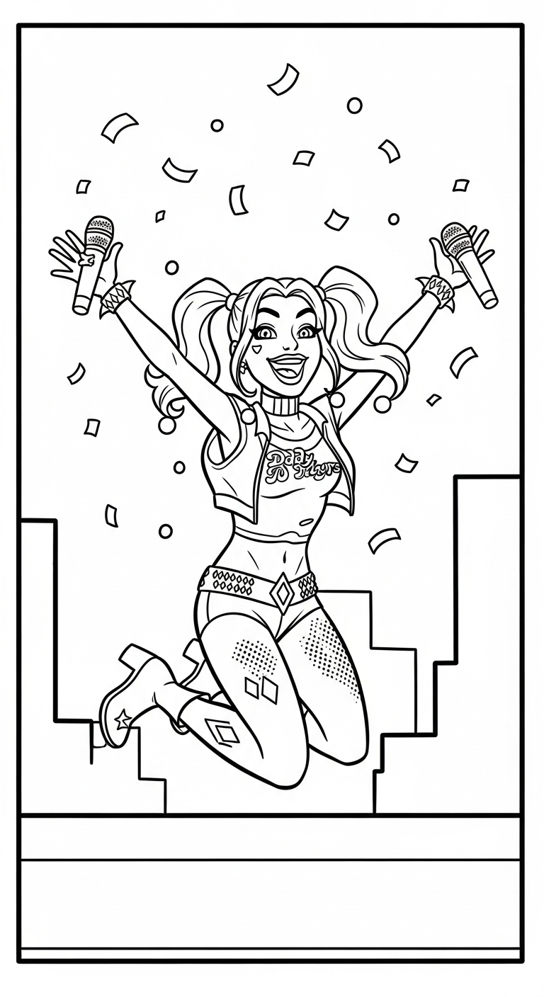 image pour coloriage Harley Quinn updated enfant
