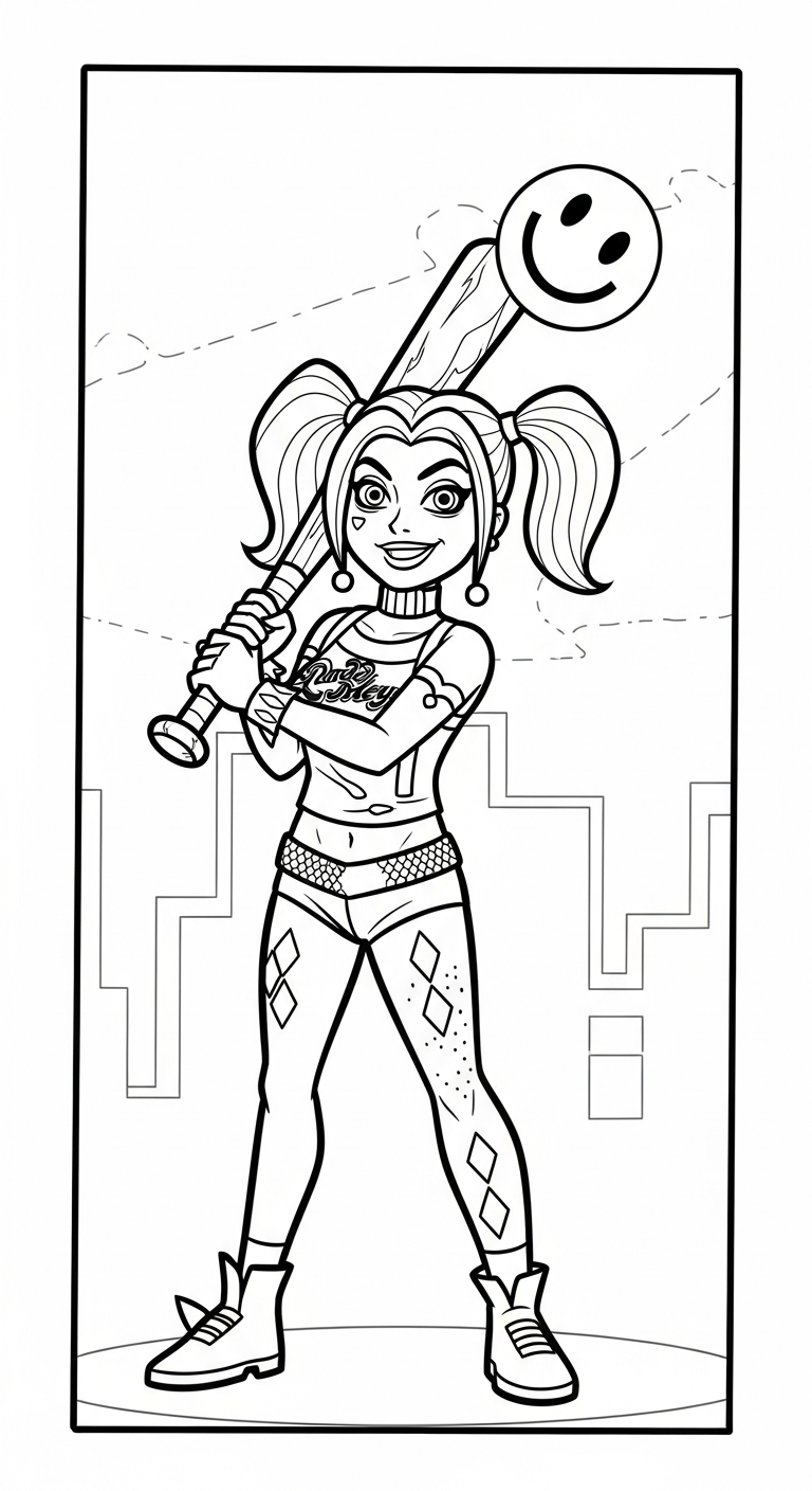 coloriage Harley Quinn updated a imprimer gratuit