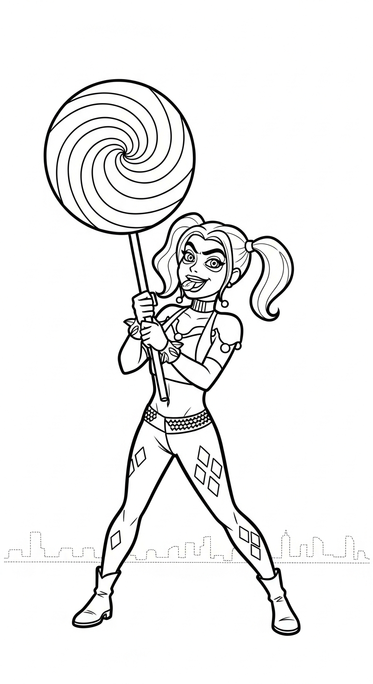 coloriage Harley Quinn updated pour enfants a imprimer 1