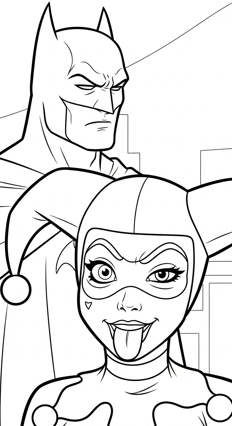 coloriage Harley Quinn updated à imprimer kawaii
