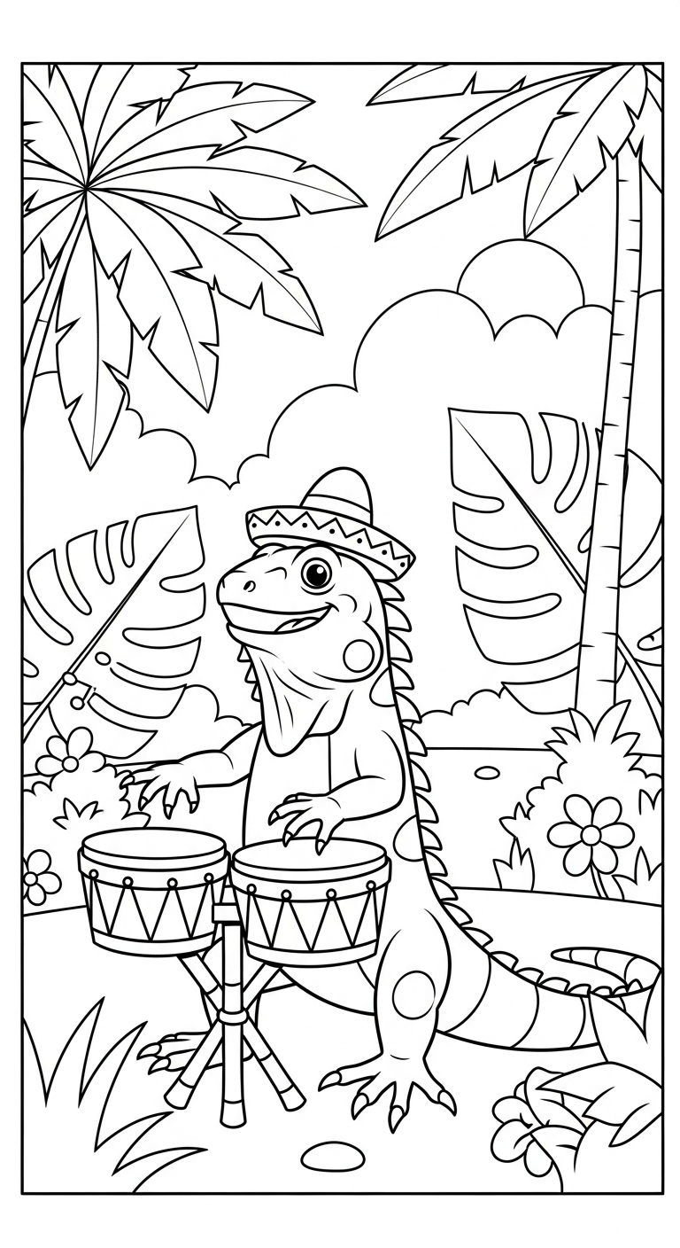 coloriage Iguane pour enfant de 2 ans