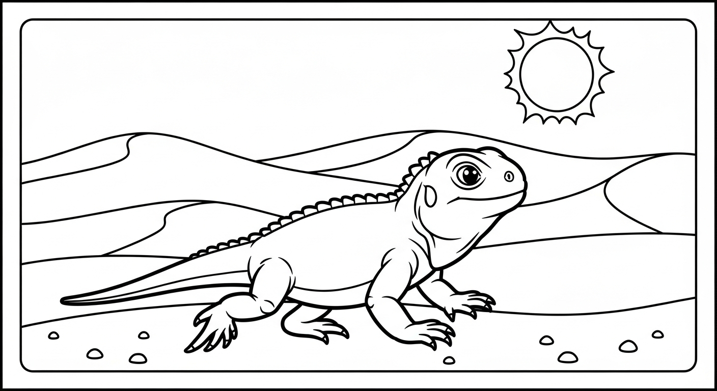 coloriage Iguane de pour enfants 2