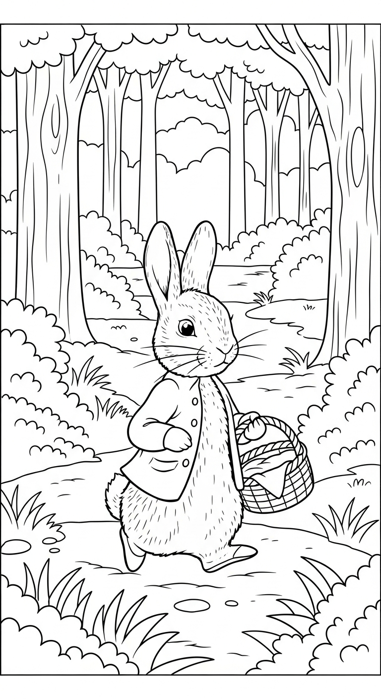 coloriage Peter Rabbit à imprimer pour enfant de 2 ans 1