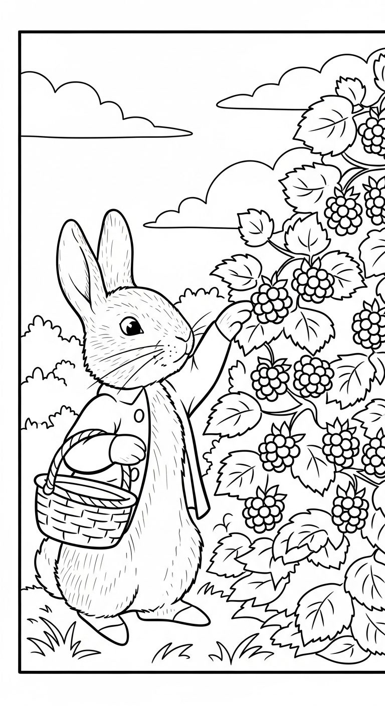 coloriage Peter Rabbit pour enfant de 5 ans