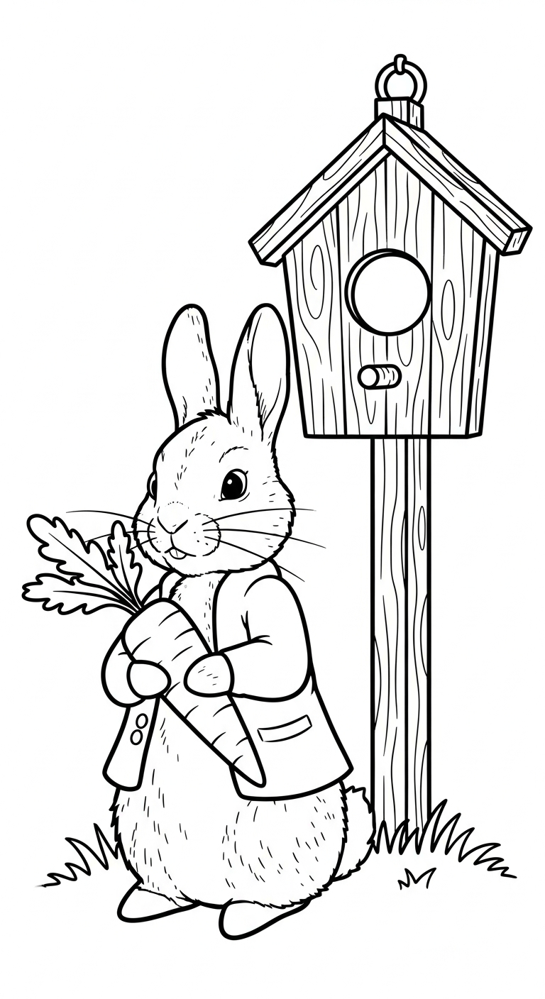 coloriage Peter Rabbit à imprimer pour enfant de 12 ans