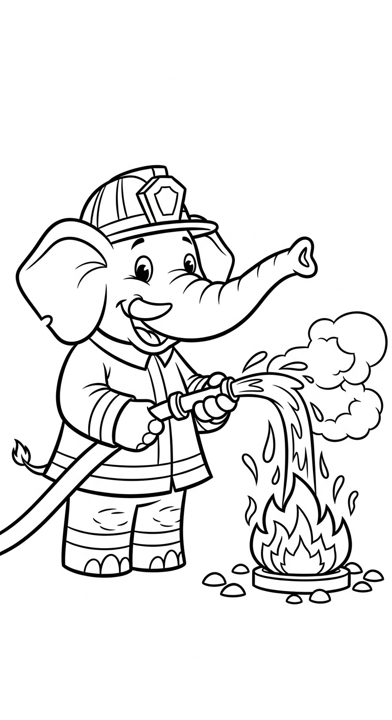 coloriage Pompier pour enfants à imprimer