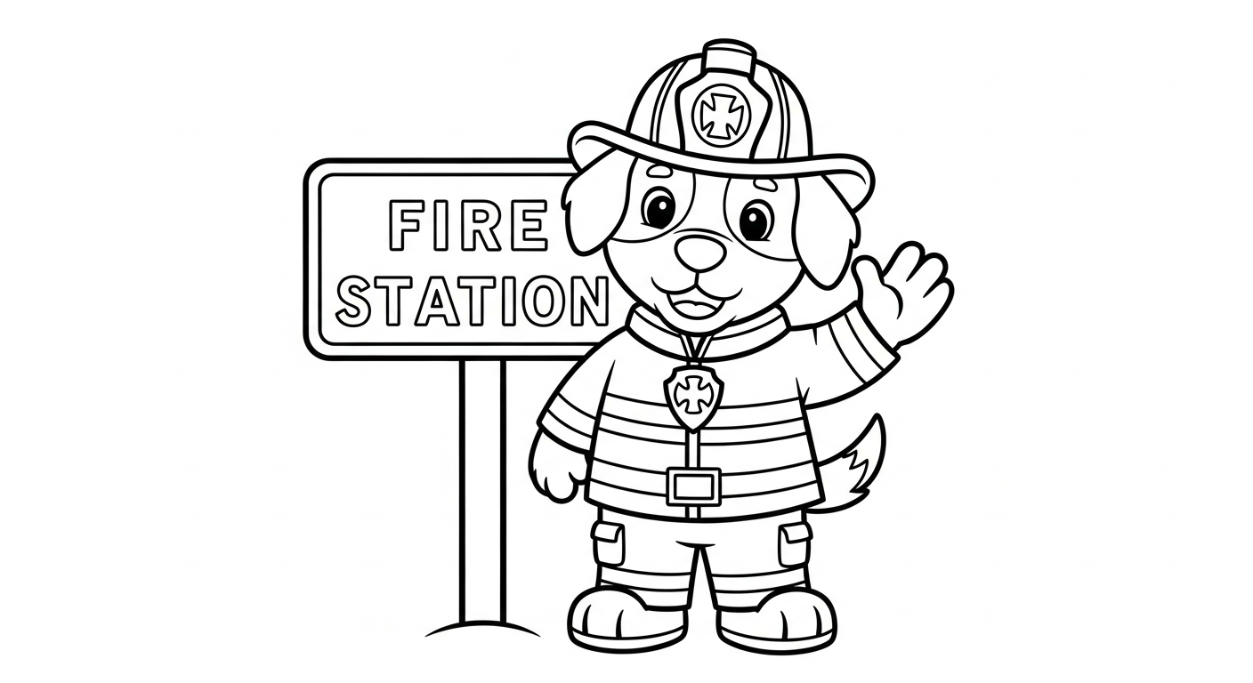 coloriage Pompier pour bebe a imprimer