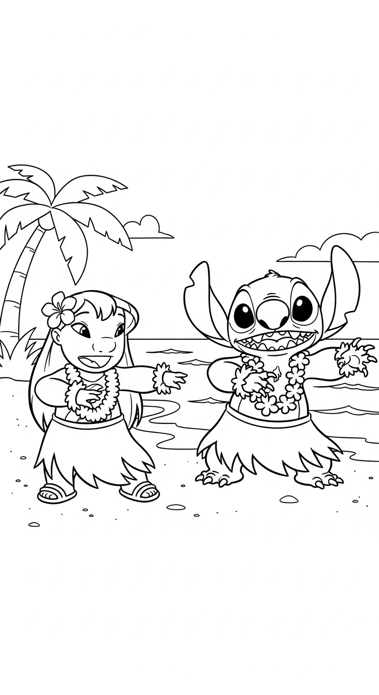 coloriage Stitch updated à imprimer pour enfants 1