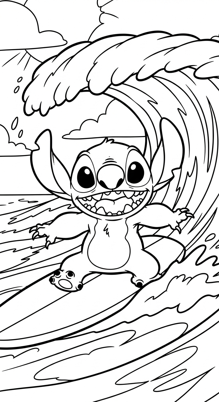 coloriage Stitch updated pour enfant 2