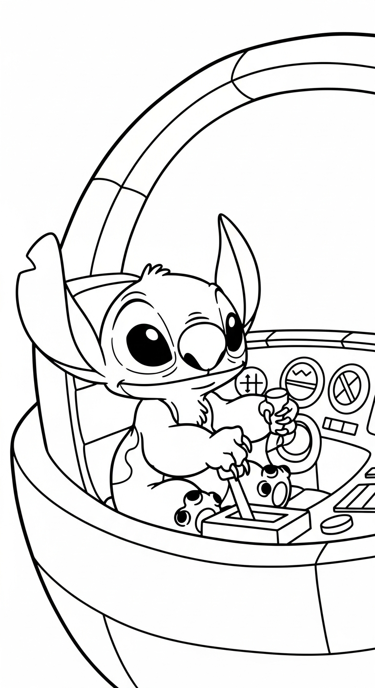 coloriage Stitch updated d'enfant a imprimer