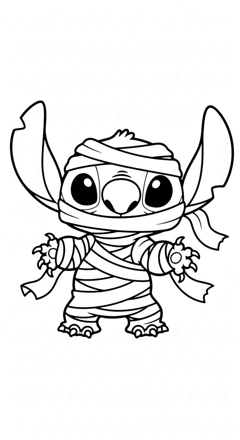 coloriage Stitch updated pour primaire