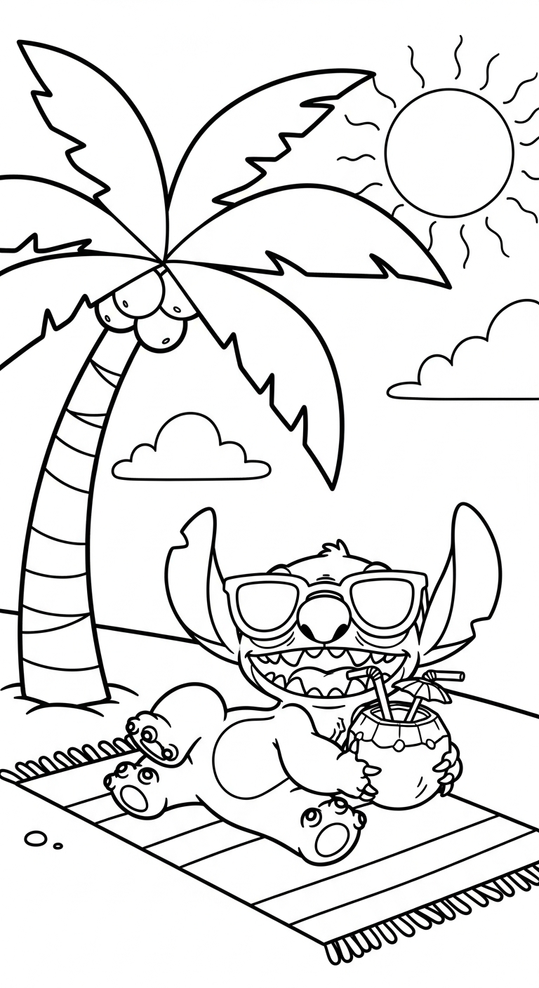 coloriage Stitch updated pour enfant de 3 ans