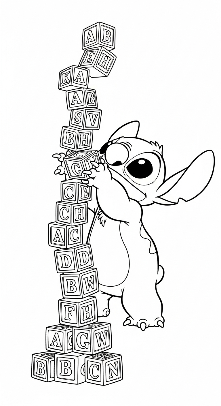 coloriage Stitch updated à imprimer pour enfant de 10 ans