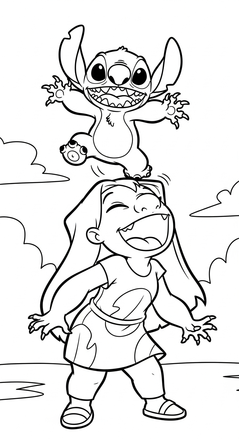 coloriage Stitch updated pour enfant de 8 ans