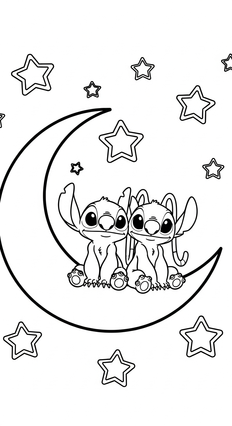 coloriage Stitch updated pour enfant a imprimer gratuit