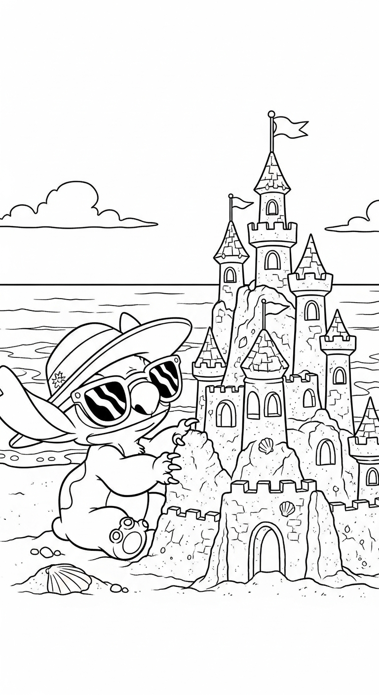 coloriage Stitch updated et découpage à imprimer 1