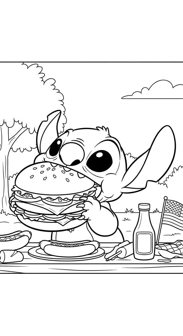 coloriage Stitch updated à imprimer pour enfant de 12 ans