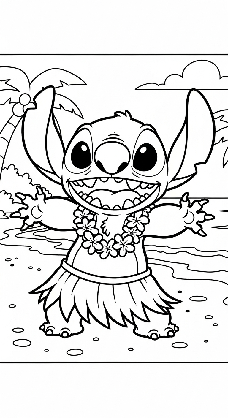 coloriage Stitch updated et découpage à imprimer 2
