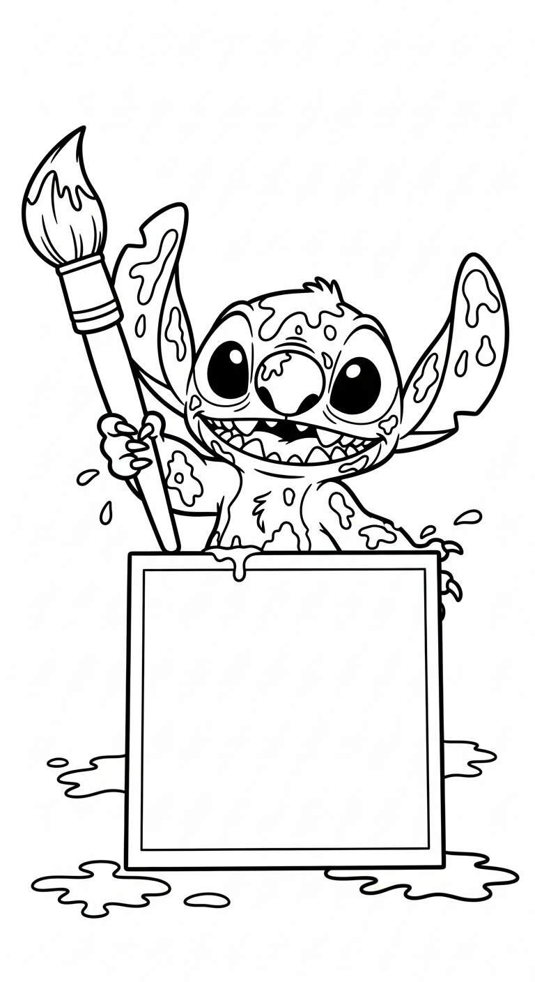 coloriage Stitch updated pour enfant de 2 ans 1