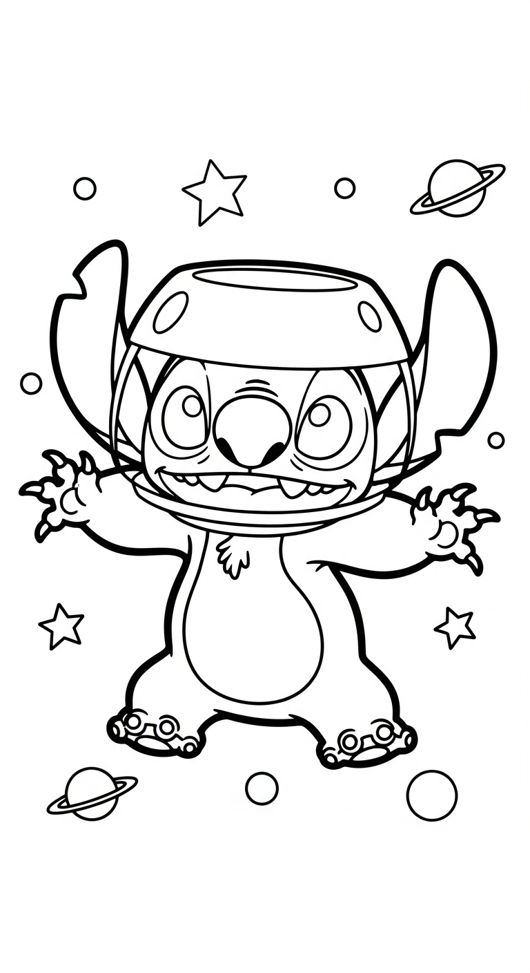 coloriage Stitch updated pour enfant de 7 ans