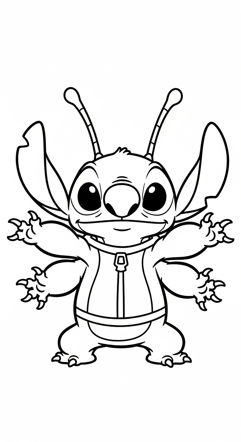 image pour coloriage Stitch updated enfant