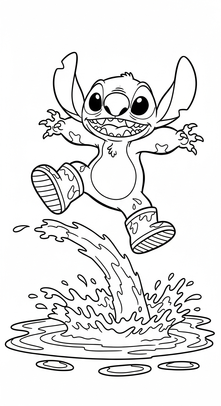 coloriage Stitch updated et decoupage