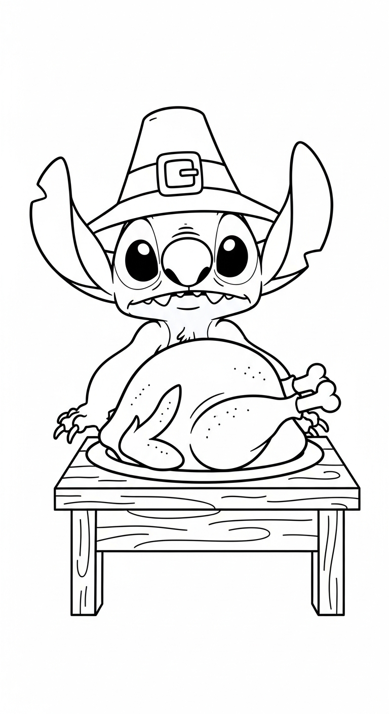 coloriage Stitch updated à imprimer pour enfant de 4 ans