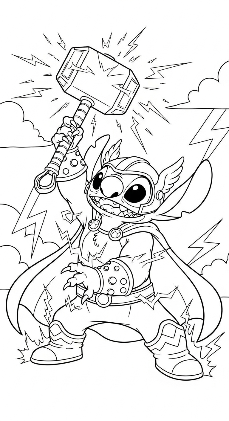 coloriage Stitch updated pour enfant de 2 ans