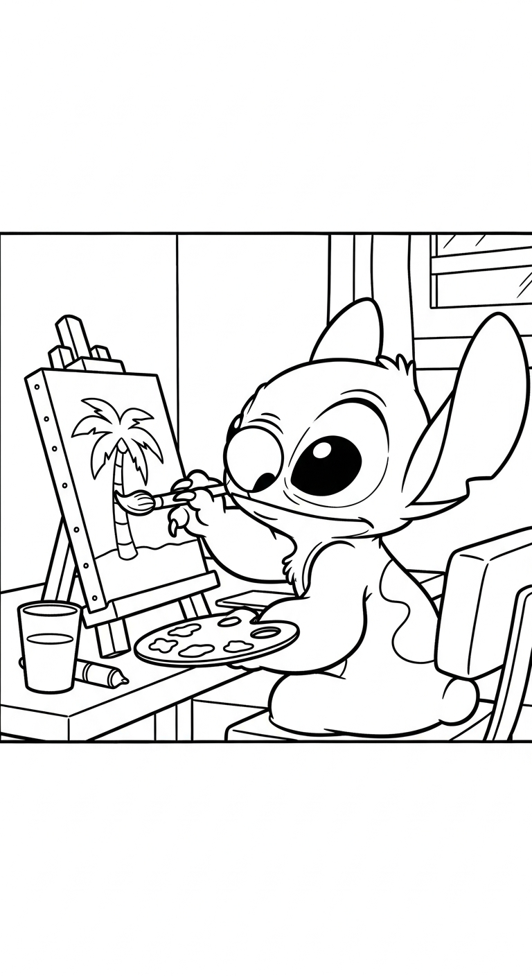imprimer coloriage Stitch updated pour enfant 1