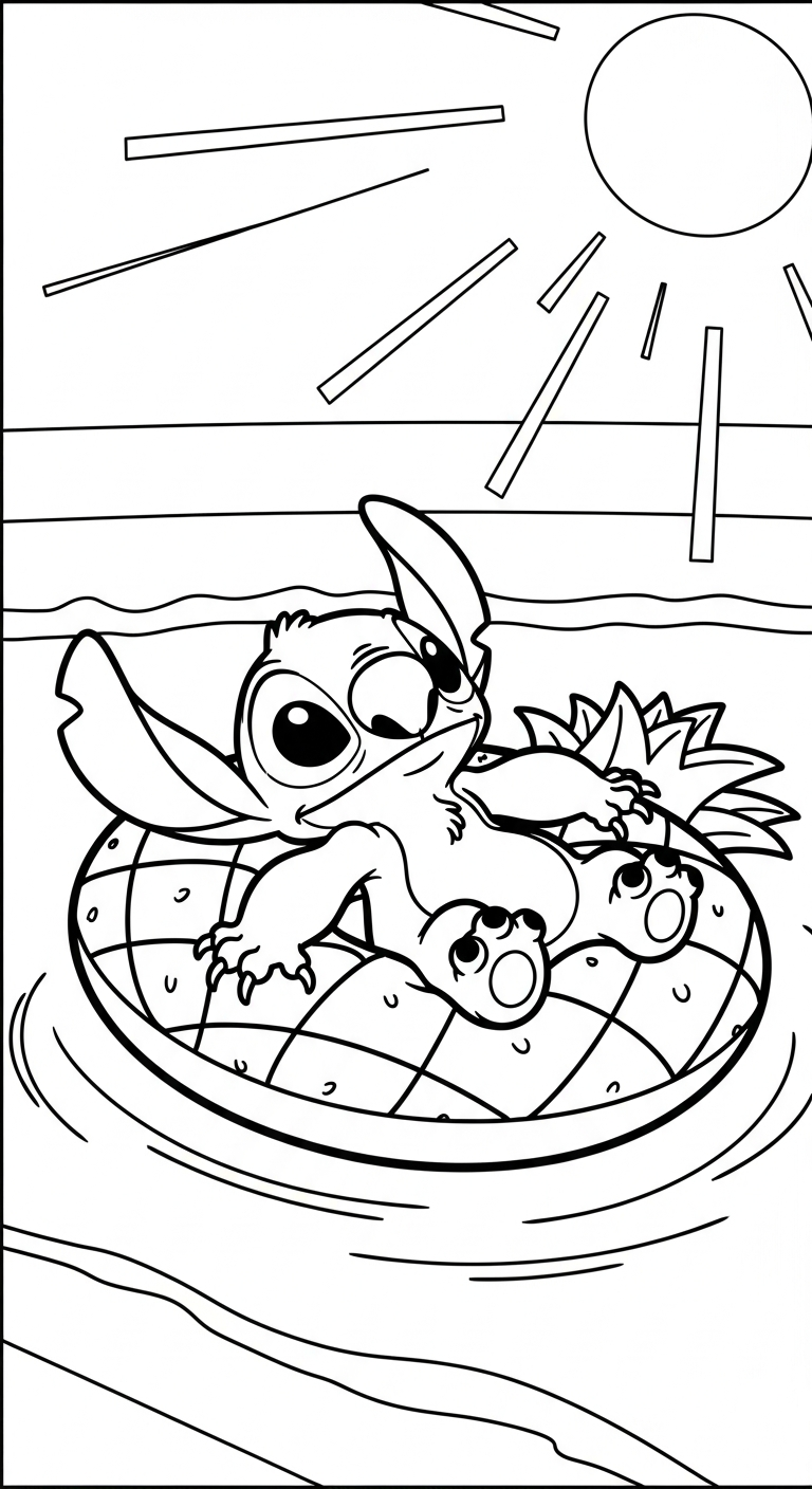coloriage Stitch updated pour bebe a imprimer