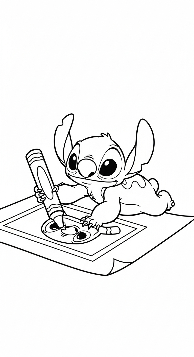 coloriage Stitch updated pour enfant à imprimer 1