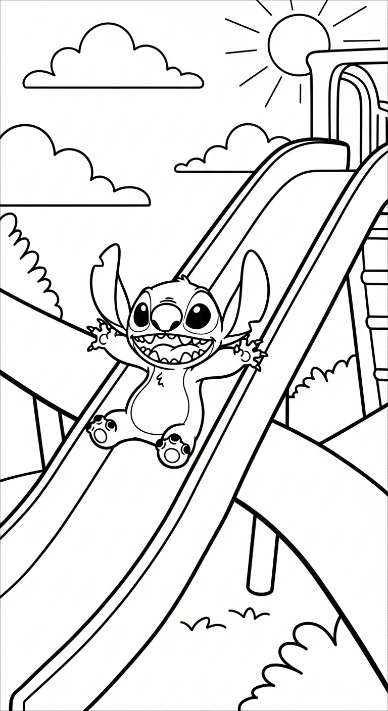 coloriage Stitch updated pour enfant de 4 ans