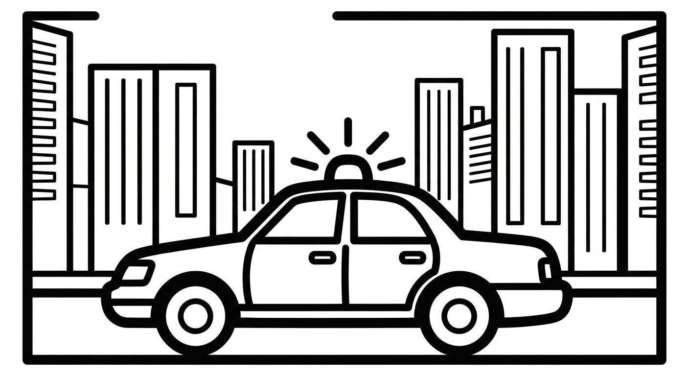 coloriage Voiture de Police à imprimer pour enfant de 12 ans