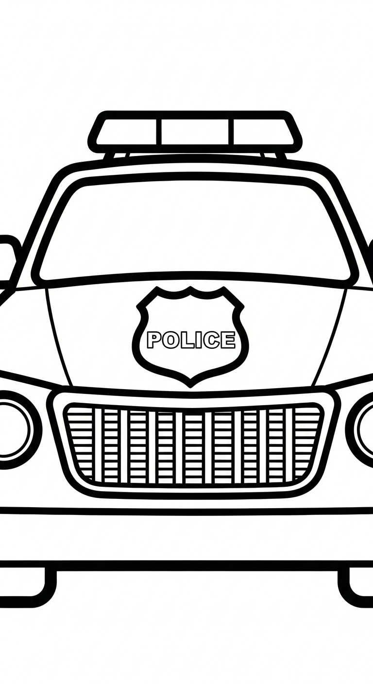 coloriage Voiture de Police pour enfant de 8 ans