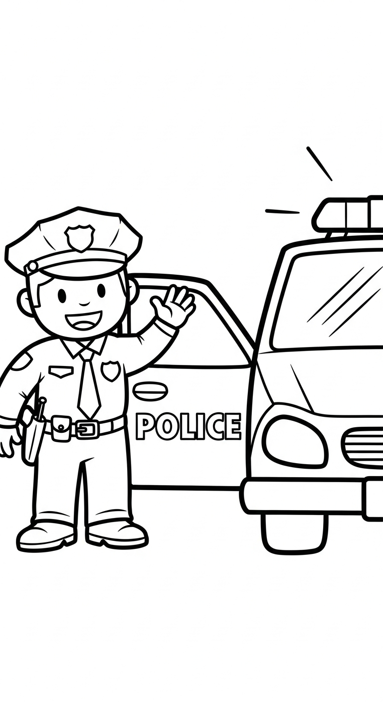 coloriage Voiture de Police pour primaire