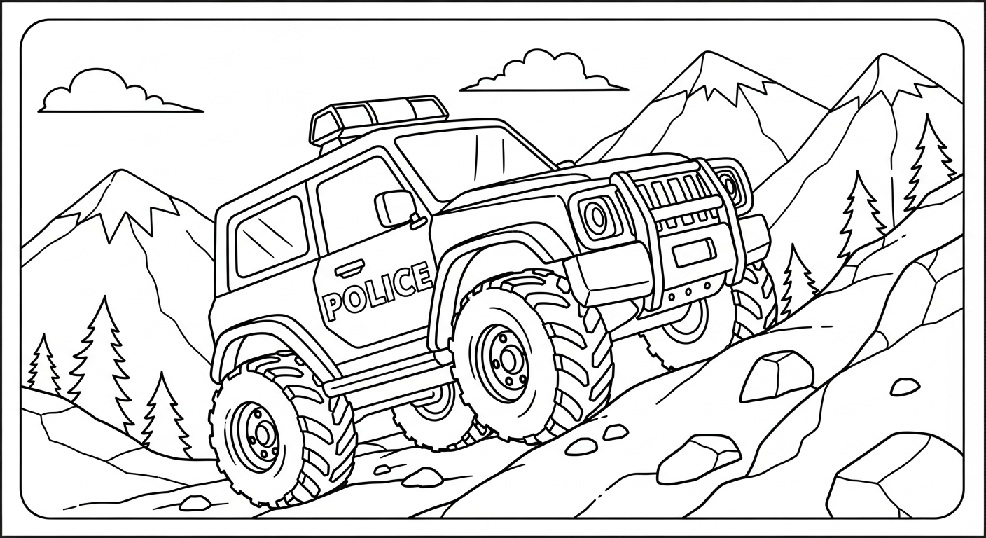 coloriage Voiture de Police gratuit à imprimer