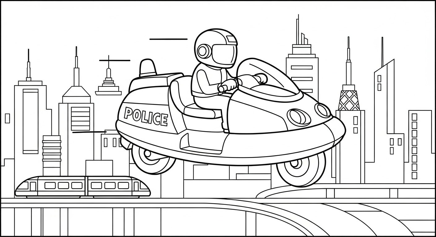 coloriage Voiture de Police à imprimer