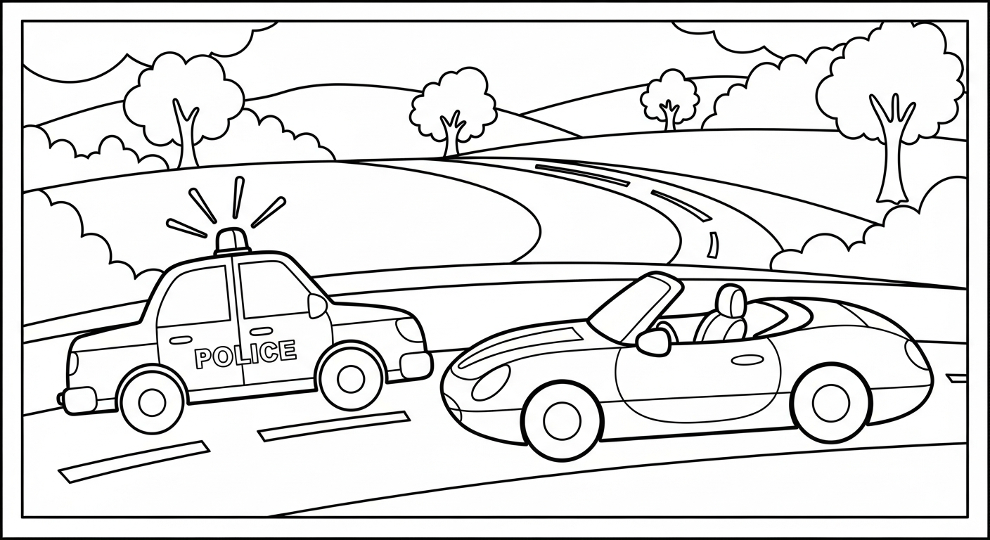 coloriage Voiture de Police à imprimer gratuitement pdf