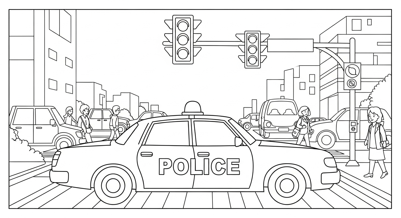 télécharger coloriage Voiture de Police gratuit 1