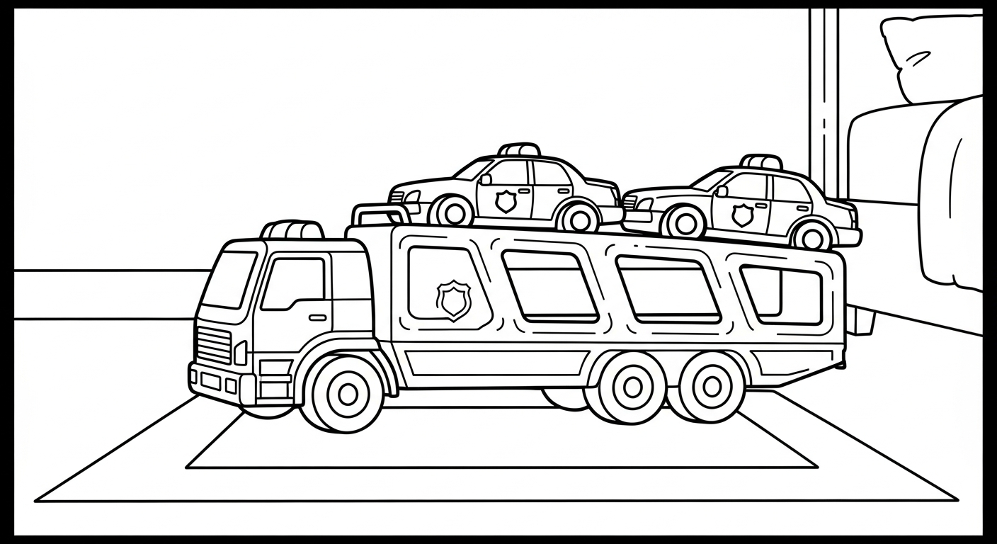 coloriage Voiture de Police pour enfant de 3 ans
