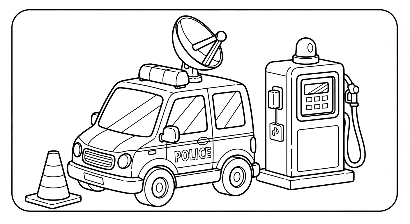 coloriage Voiture de Police pour enfants à télécharger