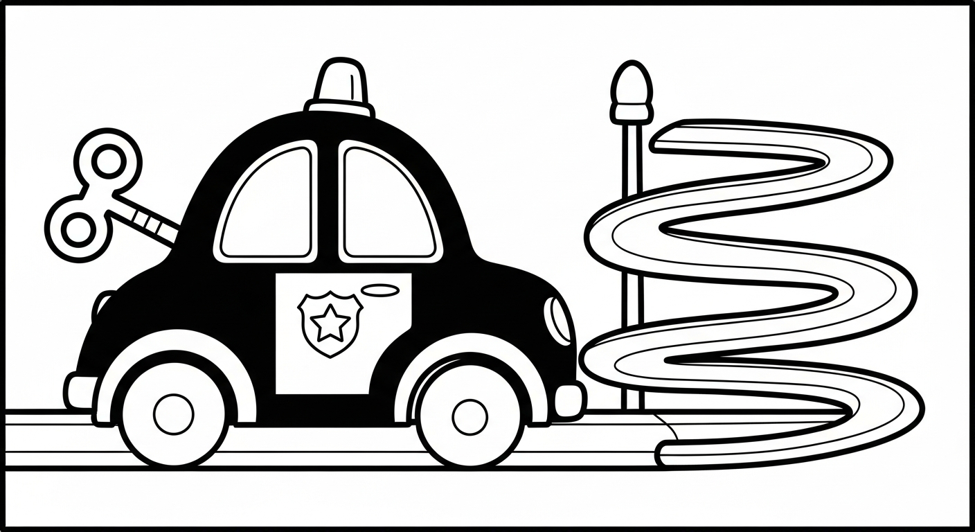 coloriage Voiture de Police pour enfants