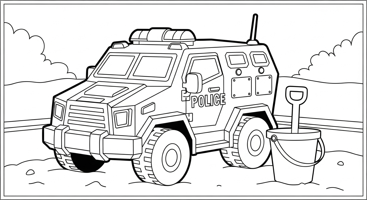coloriage Voiture de Police a colorier en ligne