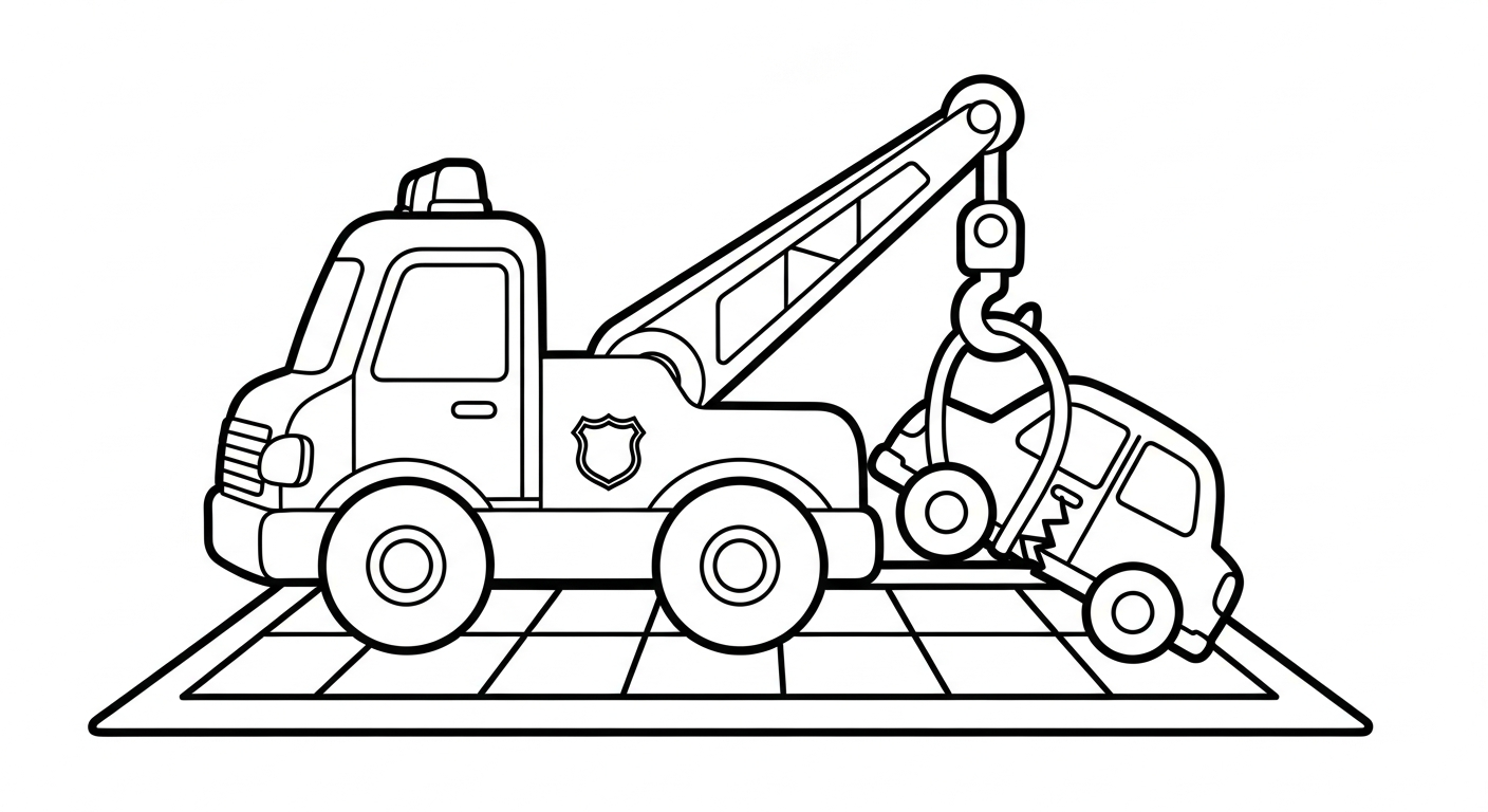 coloriage Voiture de Police educatif pour enfant