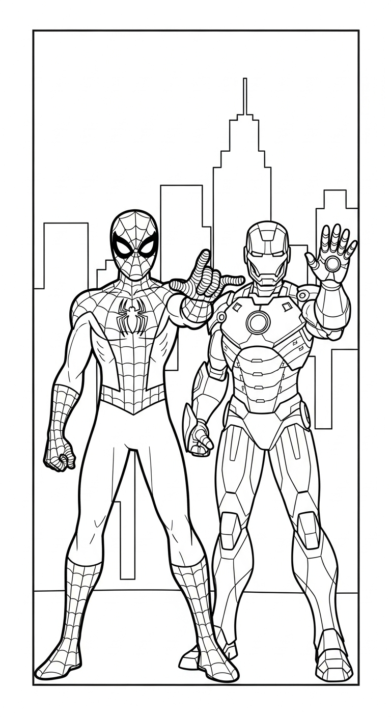 coloriage spiderman updated pour enfants à imprimer