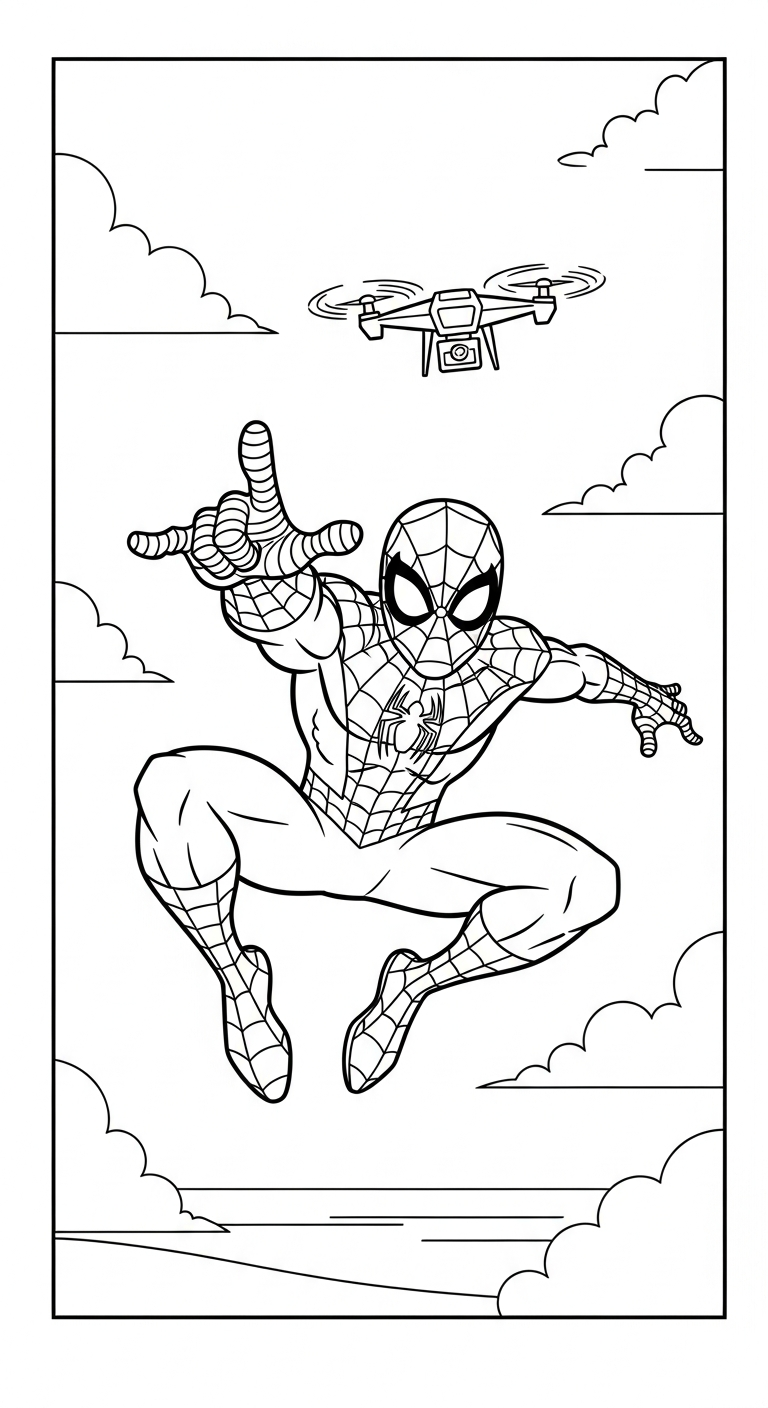 coloriage spiderman updated à imprimer pour enfant de 12 ans