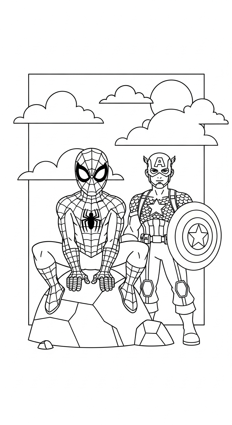 coloriage spiderman updated à imprimer kawaii